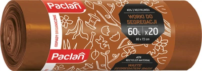 Мішки для сегрегації Paclan Біо відходи 60 л х 20 шт (5900942139378)