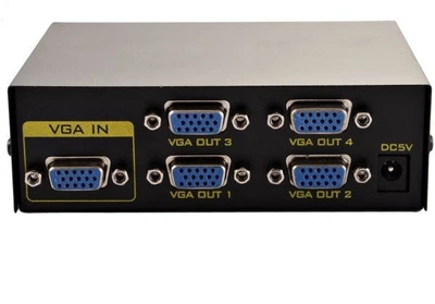 Коммутатор разветвитель сплиттер VGA-2004 VGA to 4xVGA 200МГц до 30м Black (284851)