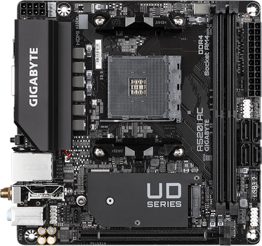 Материнская плата Gigabyte A520I AC (sAM4, AMD A520, PCI-Ex16) (4719331809867)