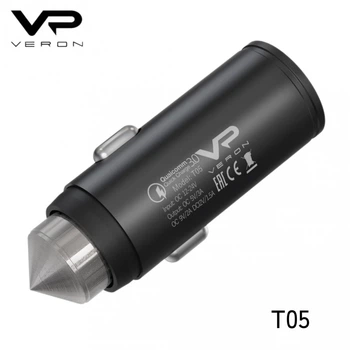 Автомобильное зарядное устройство Veron T05 3.0A QC3.0 Metal W/P