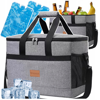 Термосумка Trizand 40 л сумка холодильник 47 x 28,5 x 30 см + 2 аккумулятор холода (23843)