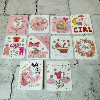 Открытки мини подарочные It's a girl Baby Shower 7,1х8,2 см Микс 10 шт 5503-17-1