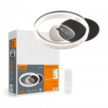 LED люстра функциональная 52W VIDEX DECORA (2700K /4000K /6000K) с пультом VL-CLD-992-BSL