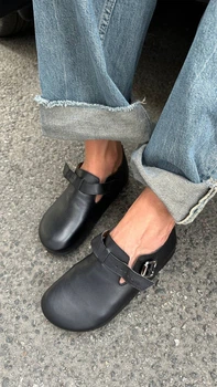 Женские клоги ShoesBand Черные натуральная кожа закрытые 39 (25,5 см) (S99231-5)