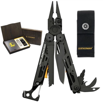 Мультитул Leatherman Signal Black + Чехол LEATHERMAN - Large 4.75", черный нейлон