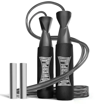 Скакалка скоростная Power Play 4211 3 м, Black с утяжелителями