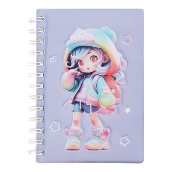 Зошит на пружині ZB.12951 CUTE 179х126 мм, 80арк, лінія, Soft PU обклад., фіолетова, KIDS Line (1/96