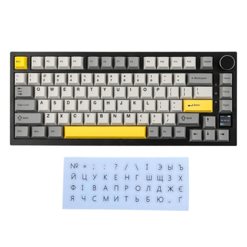 Клавиатура механическая беспроводная Ajazz Ak820 PRO с RGB-подсветкой и поддержкой HOT-SWAP ENG + наклейки UA\RU