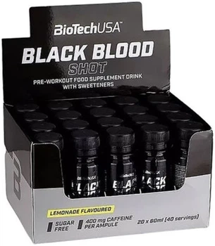 Передтренувальний комплекс BioTech Black Blood Shot 20*60 мл Лимонад
