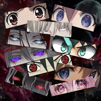 Наклейки на авто, мото, ноутбук Anime eyes № 2. Набiр вологостійких стікерів 10 шт