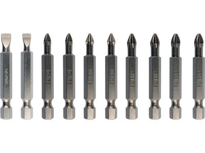 Набор отверточных насадок SL5, SL6, PH1/1, PH2/2, PZ1/1, PZ2/2, L= 50 мм 10 шт. YATO (YT-04832)
