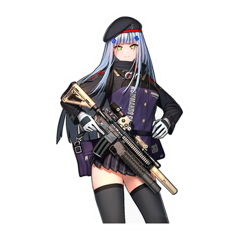 Наклейка без фону на авто, мото, ноутбук Anime girl n gun 4. Стікер вологостійкий 10х6cm
