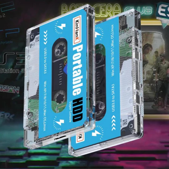 Внешний жесткий диск для эмуляции ретро - игр для Windows / Mac OS / Linux KINHANK портативный HDD с 110 000+ ретро-игр и 70+ эмуляторов, 500 ГБ, прозрачный (99090926)