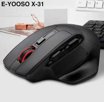 Игровая компьютерная мышь E-YOOSO X-31 мышка с USB приемником 2.4G и 4800 DPI, черная (99140948)