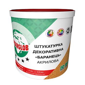 Штукатурка акриловая Anserglob "барашек" белый, фракция 2.0