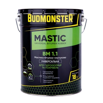 Мастика битумно-каучуковая универсальная BudMonster, 18 кг