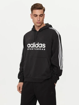 Худі утеплене оверсайз чоловіче Adidas M TIRO HOODIE BLACK IV8126 S Чорне (4067892556851)