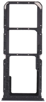 Держатель Sim-карты и карты памяти Oppo A16 /A16s черный Crystal Black на две Sim-карты High Copy
