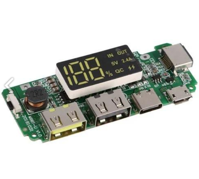 Контроллер зарядки Li-ion батарей 18650 H961-U для Power Bank ЖК-дисплей 2xUSB (312547)