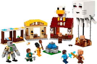 Конструктор LEGO Minecraft Нападение на деревню с воздушным шаром Гаст 555 деталей (21273) 