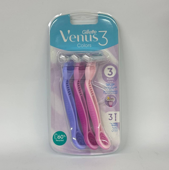 Одноразові станки для гоління жіночі Venus 3 Colors 3 шт
