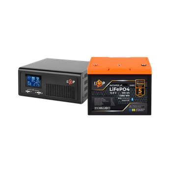 Комплект резервного питания LP(LogicPower) ИБП + литиевая (LiFePO4) батарея (UPS В1000 + АКБ LiFePO4 1280W)