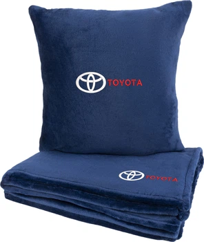Подушка и плед в авто EVAtech из махры S для Toyota синие (MBLMPSSLV031)