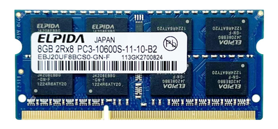 Оперативная память Elpida SODIMM DDR3 8Gb 2Rx8 1333Mhz PC3-10600-11-10-B2 EBJ20UF8BCS0-GN-F