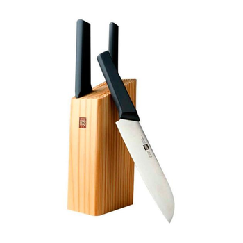 Набір ножів HuoHou 4 pcs Black з підставкою 4 предмети