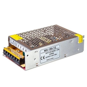 Блок живлення для LED стрічки 12V 180Вт (15А) негерметичний IP20 МТК electro, серія MN