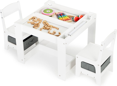 Детский комплект EcoToys Деревянный столик и стулья (5903769978311)
