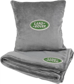 Подушка и плед в авто EVAtech из махры S для Land Rover серые (MBLMPSSGV038)
