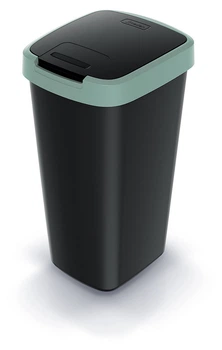 Смітник Prosperplast Compacta Q прямокутний 25л чорний Зелений обідок