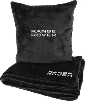 Подушка и плед в авто EVAtech из махры S для Range Rover черные (MBLMPSSBV076)