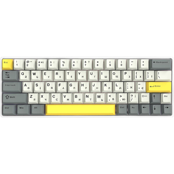 Клавіатура бездротова Epomaker EP64 60% Mulan Switch Hot-Swap (2.4G/BT/USB) RGB UA White (EP64-W-M) Store