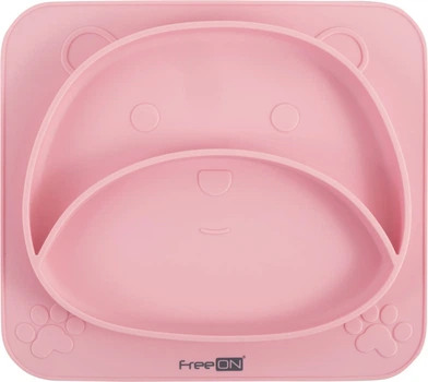 Силиконовая тарелка детская FreeON Bear, pink 5262159