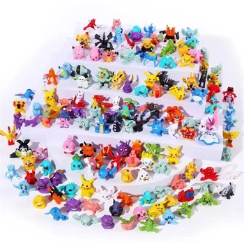 Набор фигурок Покемонов RESTEQ 144 шт — мини-фигурки Pokemon 2.5 см, коллекционные игрушки для детей