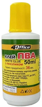 Клей ПВА 50мл з пензликом 4OFFICE 4-417 (124) /4-417/