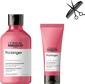 Професійний набір L'Oreal Professionnel Serie Expert Pro Longer для відновлення волосся по довжині Шампунь 300 мл + Кондиціонер 200 мл (3474636974429/3474636976119)