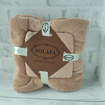 Набор из 2 полотенец Solafa Микрофибра банное 135*65 см кухонное 30*70 см Бежевый