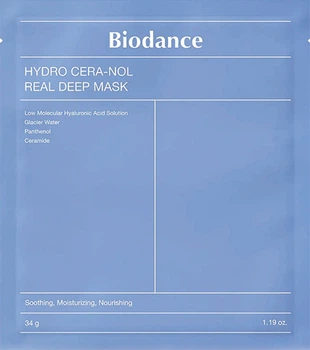 Маска гидрогелевая ночная с керамидами и пантенолом Biodance Hydro Cera-Nol Real Deep Mask, 1 шт
