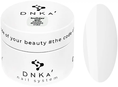 Гель для ногтей DNKa Builder Gel №0001 Vibe для маникюра ии педикюра, белый, 30 мл