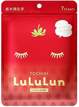Маска для обличчя "Полуниця" - Lululun Tochigi Strawberry Sheet Mask 7шт (1435429-29415110)