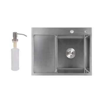 Мийка для кухні інтегрована Handmade H6350L, Brushed Steel, 3,0/1,0 мм, крило ліворуч LDH6350BRUL45588 Lidz