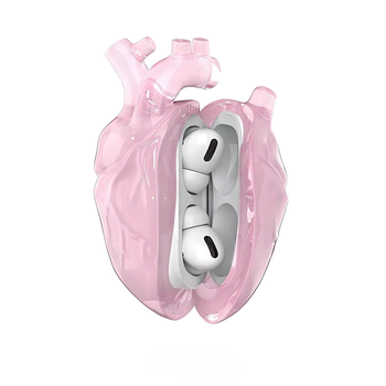 Чехол силиконовый BLACKTIME 808FC HEARTHCASE для Apple AirPods Pro / Pro 2 с карабином, розовый