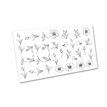 Слайдер-дизайн для ногтей Slider Design 00146, цветочные рисунки