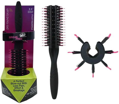 Щітка для волосся Wet Brush Break Free Straighten & Style Round 2.5 Medium Чорна (736658571318)