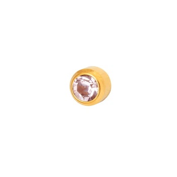 Сережки для проколювання вух Studex R206Y, завальцювання, медична сталь з позолотою, кристал александрит, 3 мм