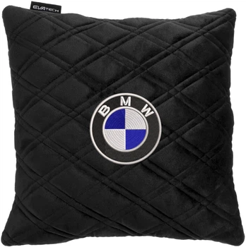 Подушка EVAtech 30 х 30 см BMW Черная с черной нитью (SPSALHRBBV005)