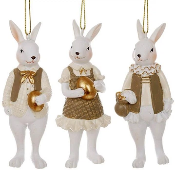 Декоративные фигурки-подвески 12шт Hares 10 cm